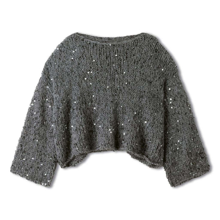 Pailletten Pullover mit Trompetenärmeln Strickanleitung - Lana Grossa (Heft)