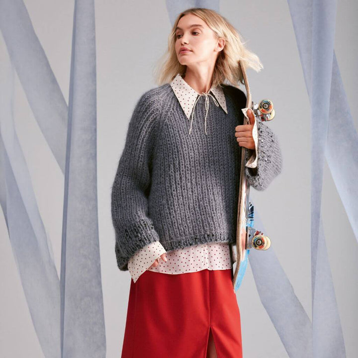 Top Down Pullover Mohair di Gio + Cosmo Strickanleitung - Lana Grossa (Heft)