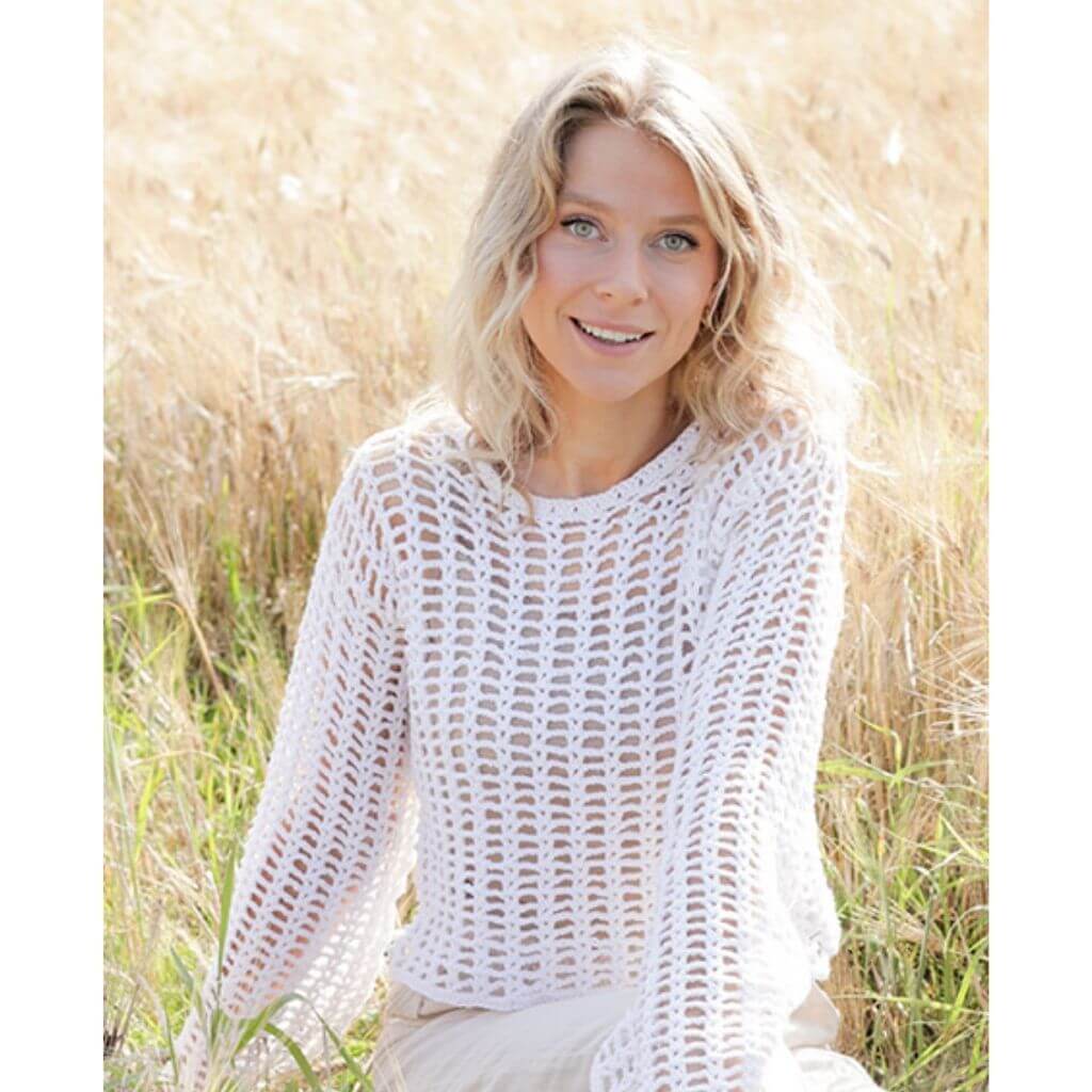 Drops Pullover Moon Lace Sweater Häkelanleitung - Drops (PDF) Lieblingsgarn
