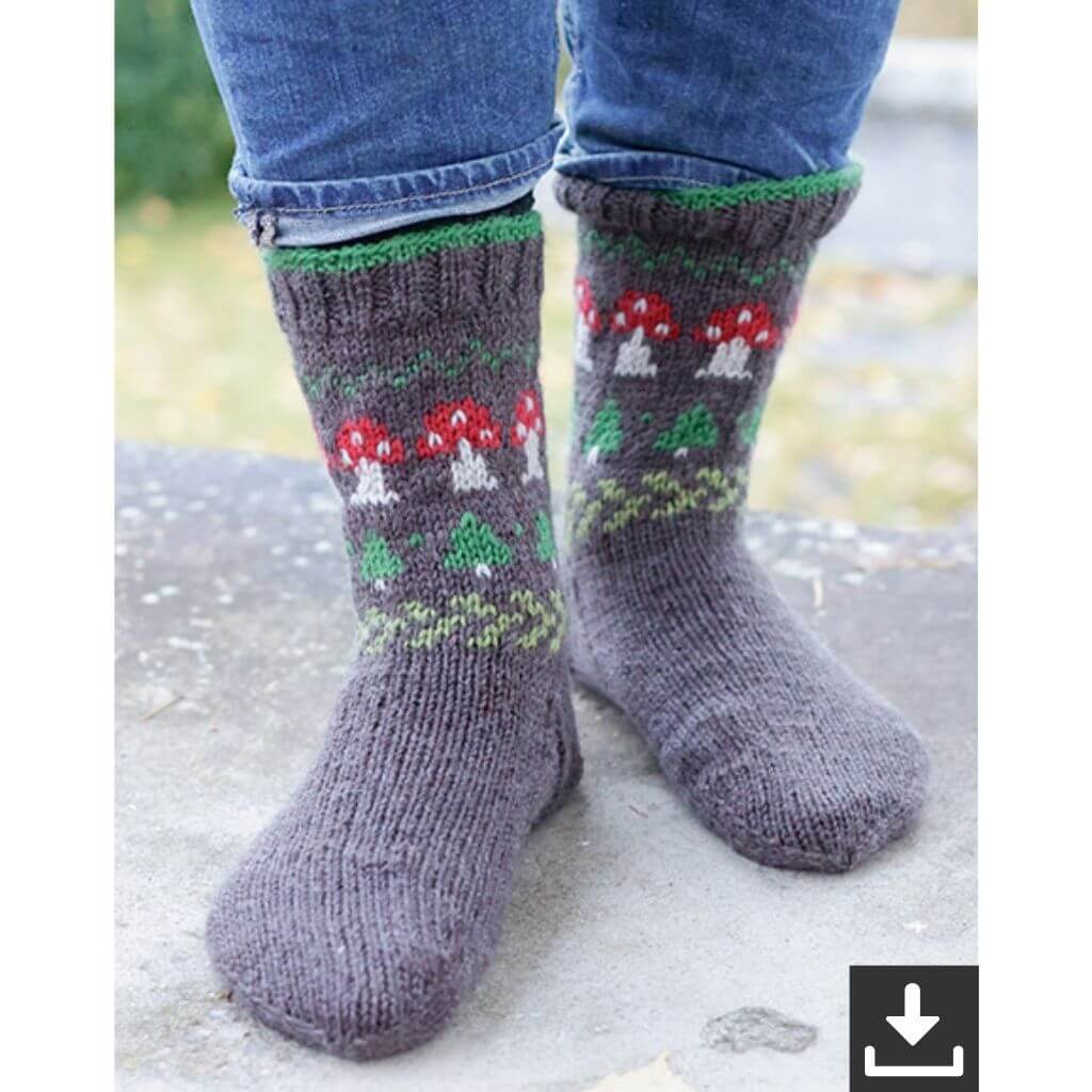 Drops Design Pattern Socken Mushroom Season Socks Strickanleitung - Drops (PDF) Lieblingsgarn