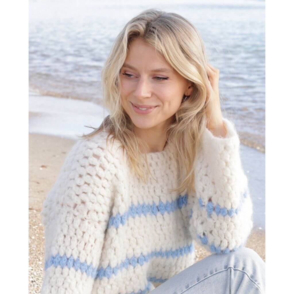 Drops Damen Pullover Nautical Melody Häkelanleitung - Drops (PDF) Lieblingsgarn