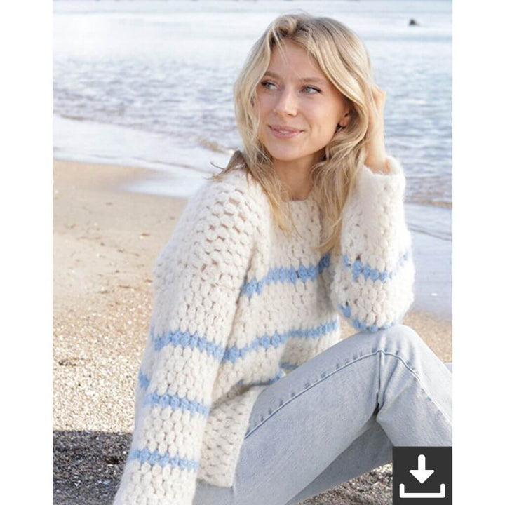 Drops Damen Pullover Nautical Melody Häkelanleitung - Drops (PDF) Lieblingsgarn
