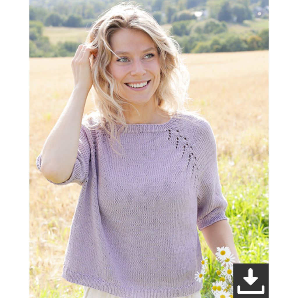 Drops Design Pattern Damen Shirt Orchid Tea Strickset - Drops (PDF) Lieblingsgarn