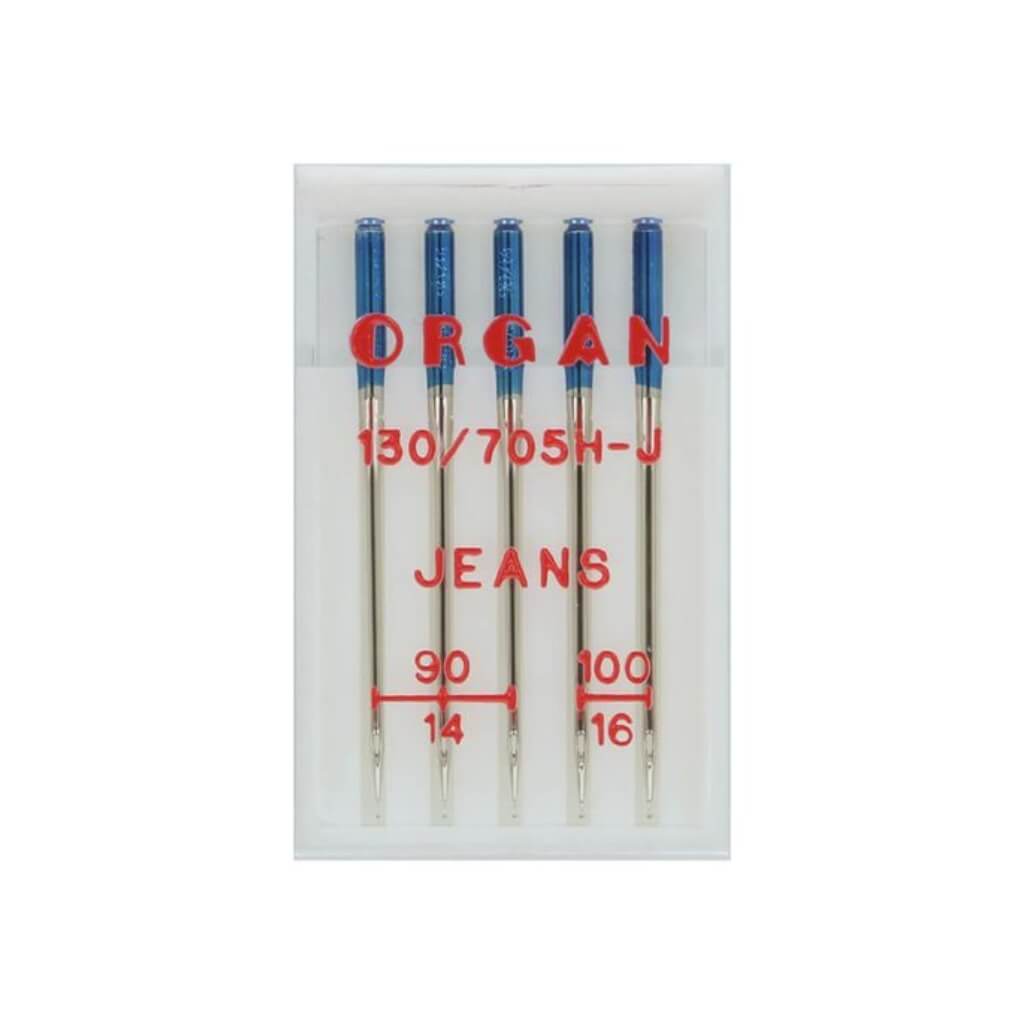 Organ Needles Organ Nähmaschinennadeln 130/705 H Jeans 90-100, 5 Nadeln Lieblingsgarn