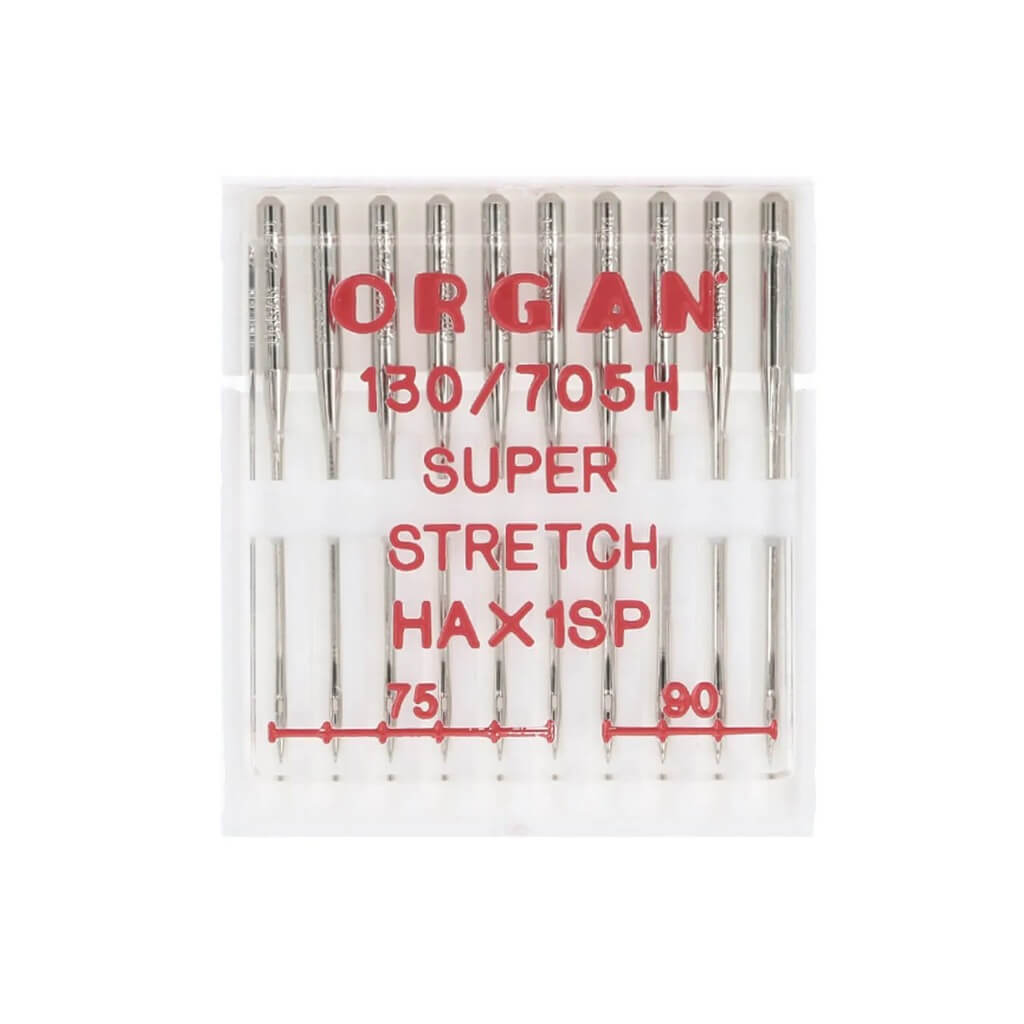 Organ Needles Organ Nähmaschinennadeln 130/705H Super Stretch 75-90, 10 Nadeln Lieblingsgarn