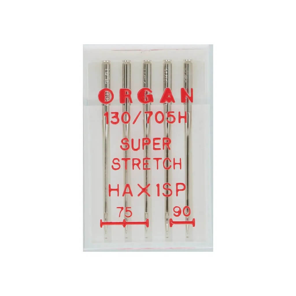 Organ Needles Organ Nähmaschinennadeln 130/705H Super Stretch 75-90, 5 Nadeln Lieblingsgarn