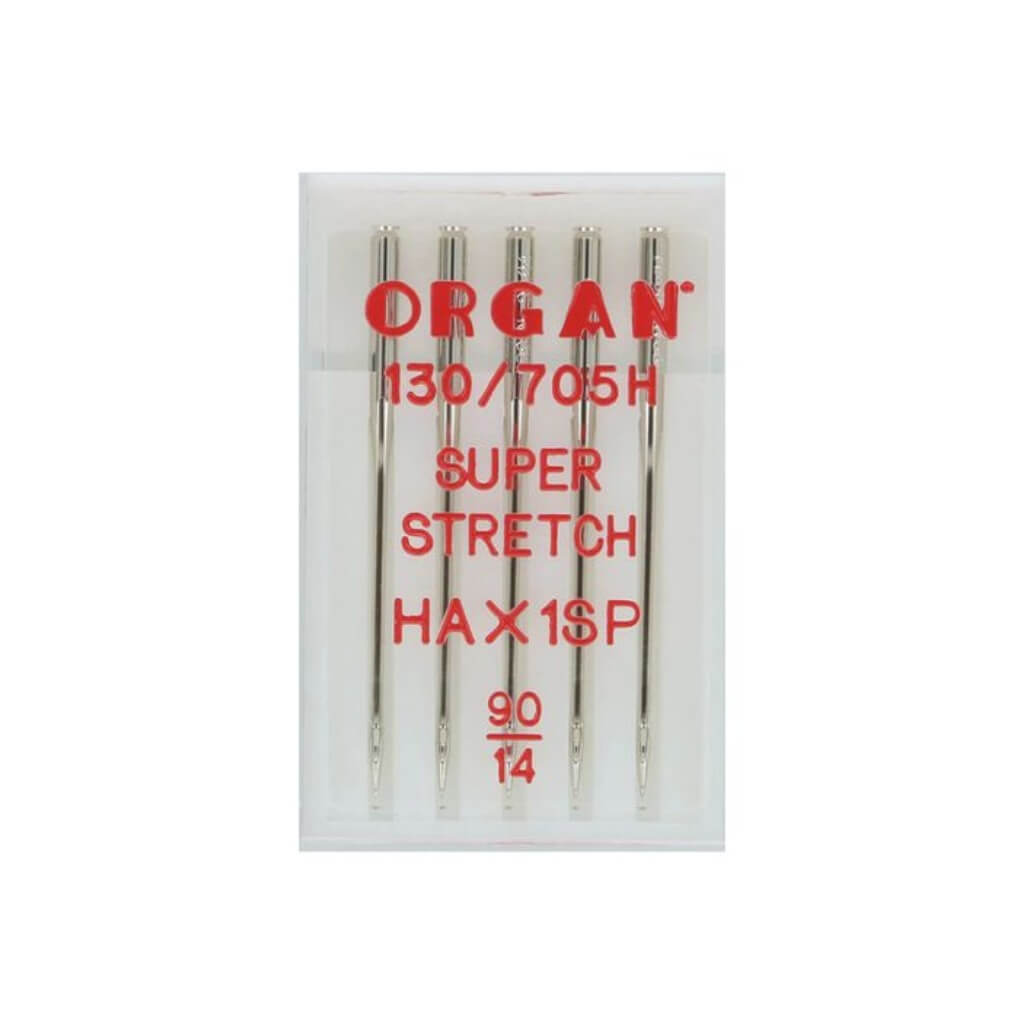 Organ Needles Organ Nähmaschinennadeln 130/705H Super Stretch 90-14, 5 Stk. Lieblingsgarn