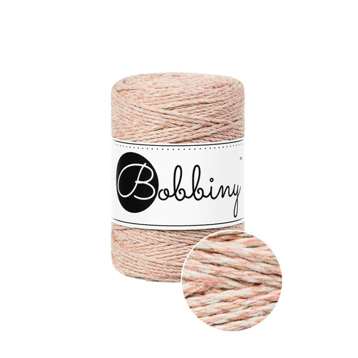 Bobbiny Makramee Garn 1,5 mm x 100 m gedreht Peach Shake Lieblingsgarn