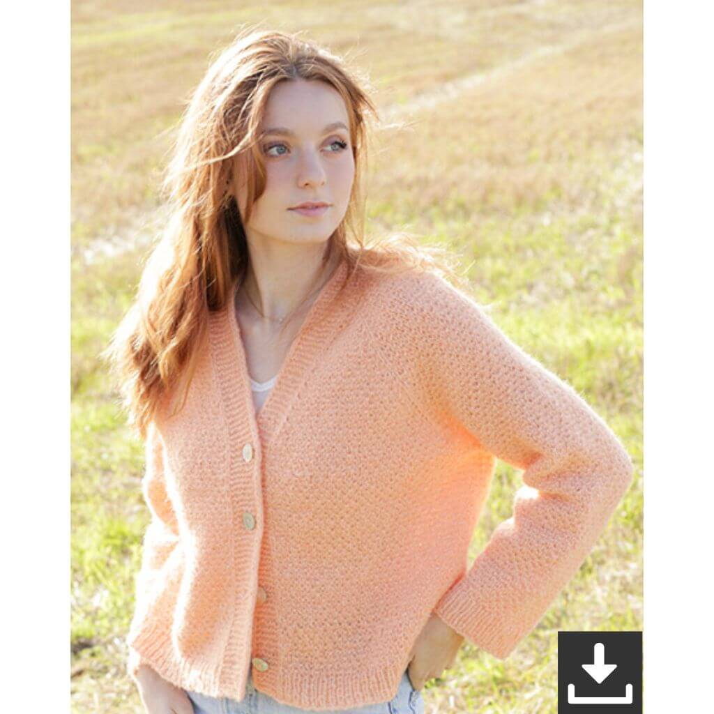 Drops Damen Jacke Perfectly Peach Jacket Strickanleitung - Drops (PDF) Lieblingsgarn