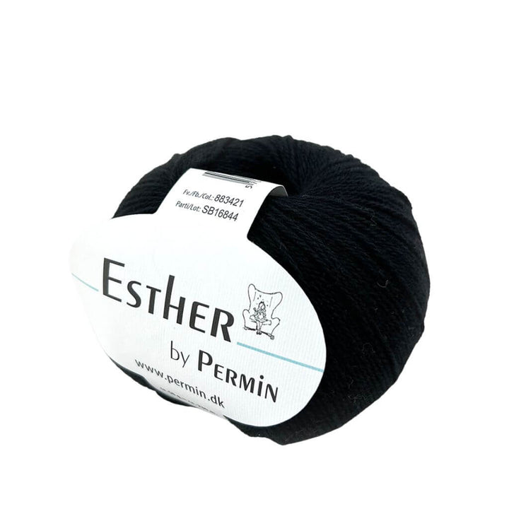 Permin Esther, Farbe 21 Schwarz – Baumwolle und Schurwolle bei Lieblingsgarn