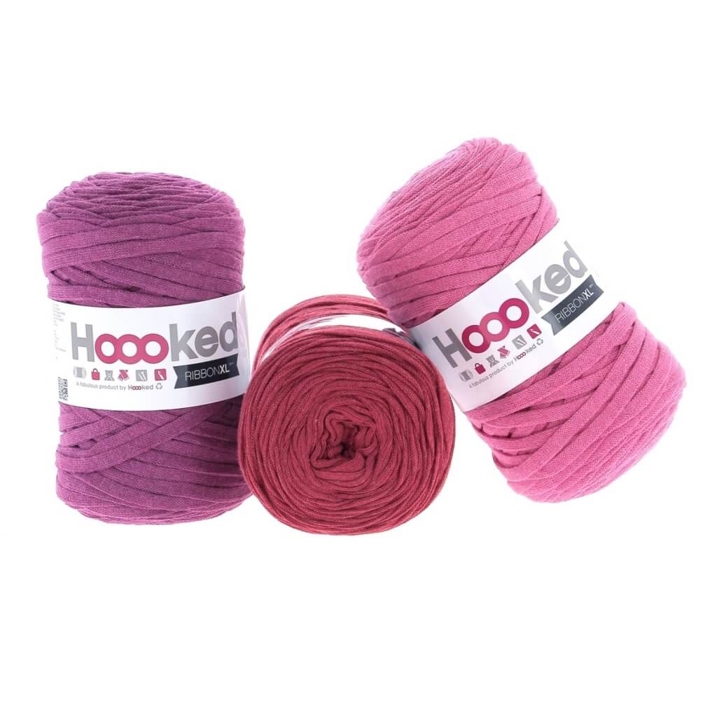 Hoooked Garn Plum Lipstick Hoooked Set aus 3 Rollen RibbonXL Lieblingsgarn