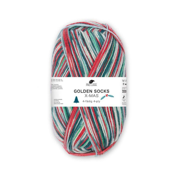 Pro Lana Golden Socks X-Mas, Farbe 50896 – Schurwolle und Synthetik bei Lieblingsgarn
