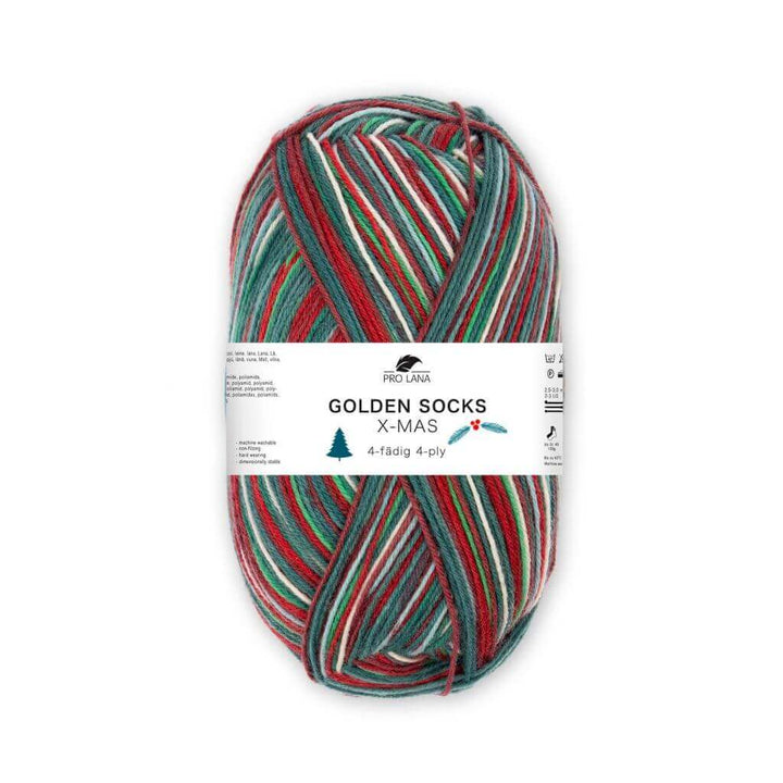Pro Lana Golden Socks X-Mas, Farbe 50898 – Schurwolle und Synthetik bei Lieblingsgarn