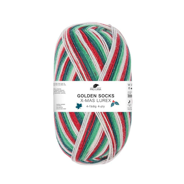 Pro Lana Golden Socks X-Mas Lurex, Farbe 50909 – Schurwolle und Synthetik bei Lieblingsgarn