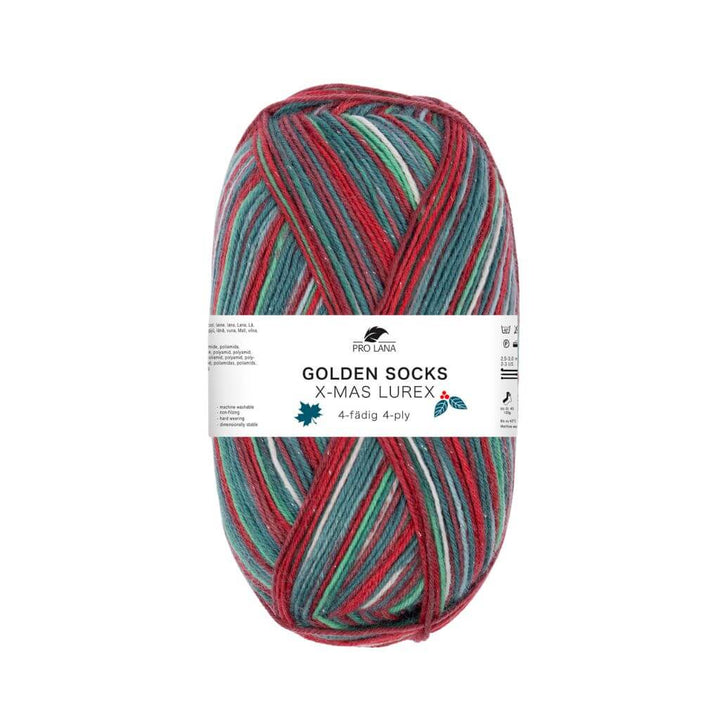 Pro Lana Golden Socks X-Mas Lurex, Farbe 50910 – Schurwolle und Synthetik bei Lieblingsgarn