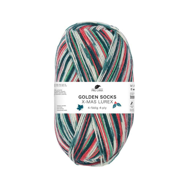 Pro Lana Golden Socks X-Mas Lurex, Farbe 50911 – Schurwolle und Synthetik bei Lieblingsgarn