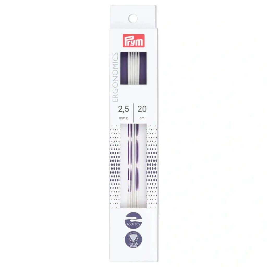 Prym 20 / 2,5 Prym Ergonomics Strumpfstricknadeln 20 cm Lieblingsgarn