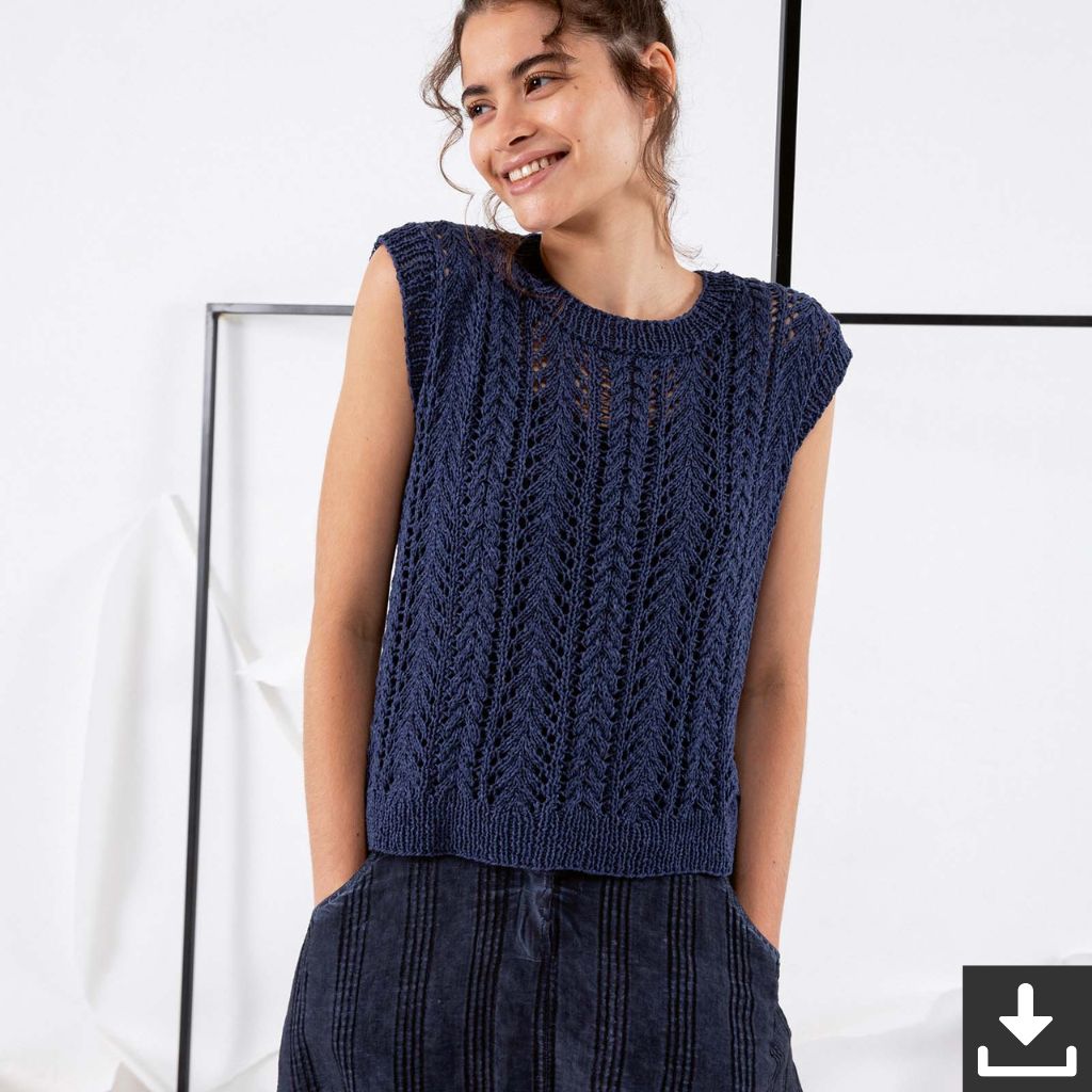 Lang Yarns Pullunder mit Lochmuster Strickanleitung - Lang Yarns (PDF) Lieblingsgarn