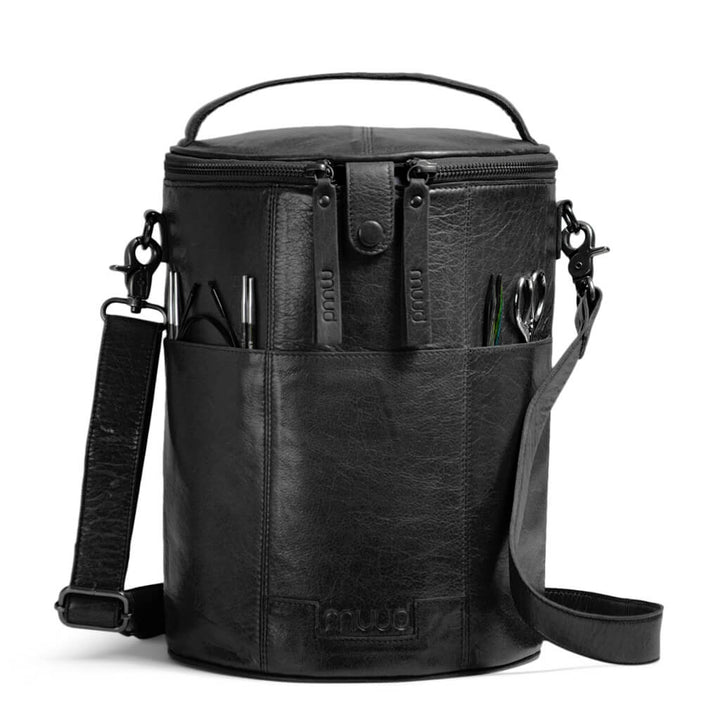 muud Black muud Saturn XL - Projekttasche aus Leder Lieblingsgarn