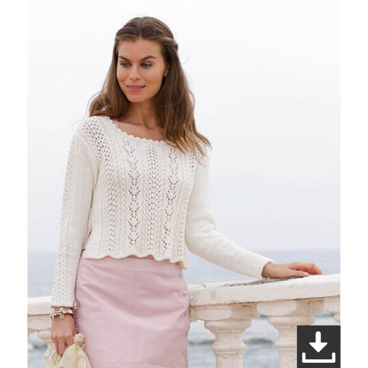 Drops Design Pattern Damen Pullover Rendez-vous Strickset - Drops (PDF) Lieblingsgarn