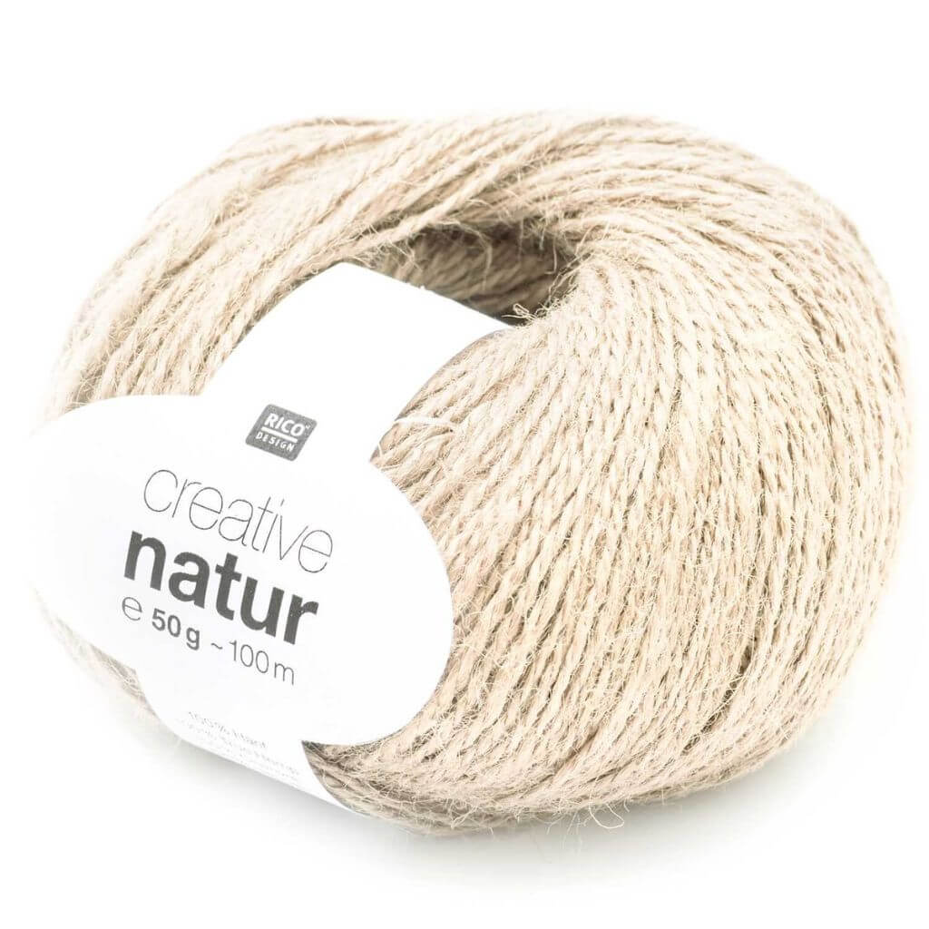 Rico Design 001 - Creme Rico Design Creative Natur 50 g - Hanfgarn Lieblingsgarn