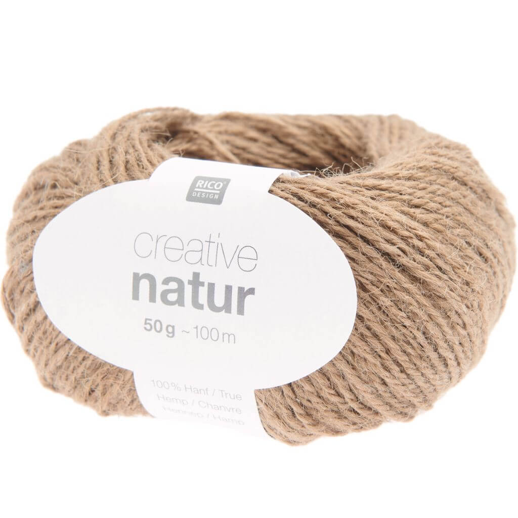 Rico Design 002 - Hellbraun Rico Design Creative Natur 50 g - Hanfgarn Lieblingsgarn