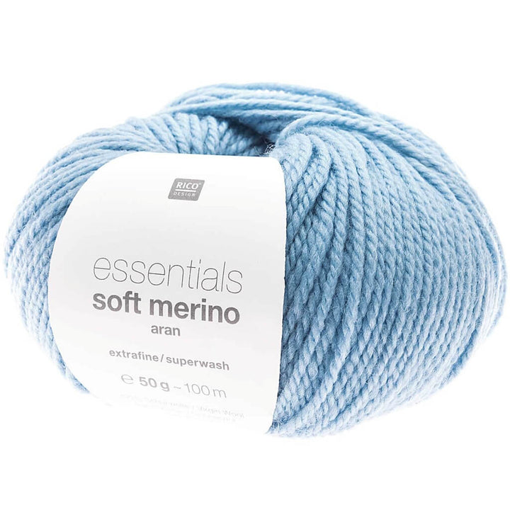 Rico Design 023 - Himmelblau Rico Design Essentials Soft Merino Aran - 50g Lieblingsgarn