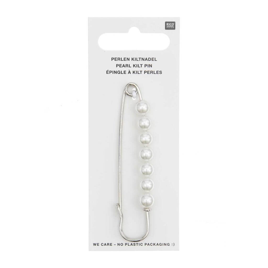 Rico Design Rico Design Kiltnadel mit Perlen, 76 x 18 mm Lieblingsgarn