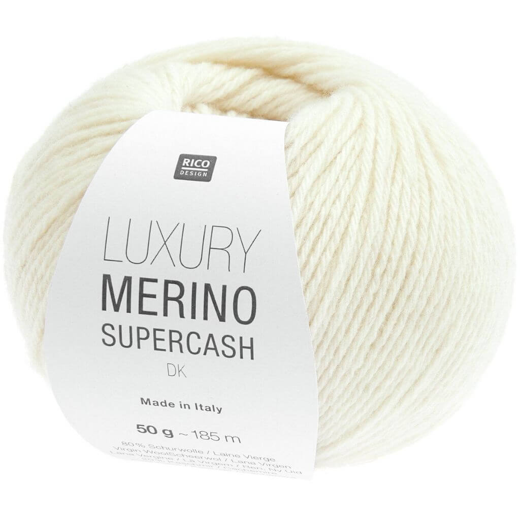 Rico Design 001 - Creme Rico Design Luxury Merino Supercash dk 50g Lieblingsgarn
