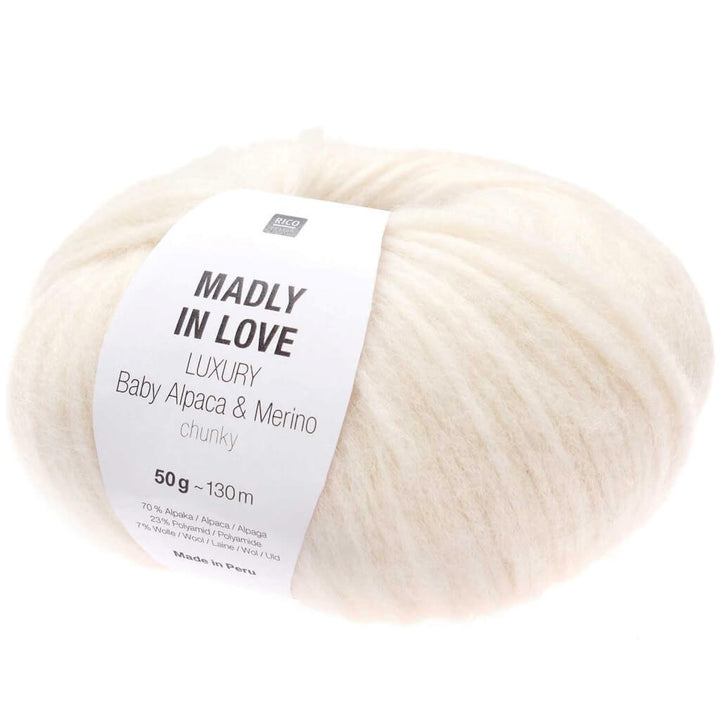 Rico Design 001 - Creme Rico Design Luxury Baby Alpaca &amp; Merino Chunky - Madly in love Lieblingsgarn