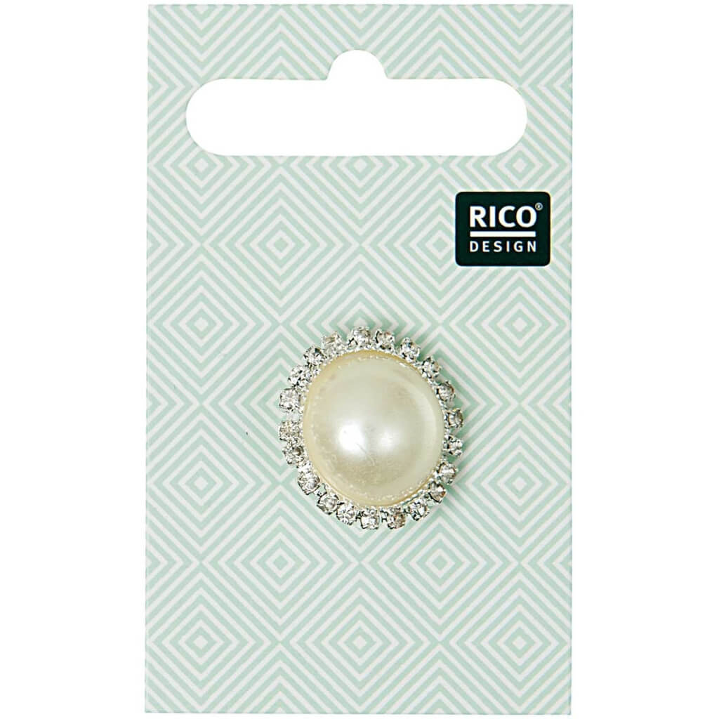 Rico Design Rico Design Schmuckknopf mit Perle 2 cm Lieblingsgarn