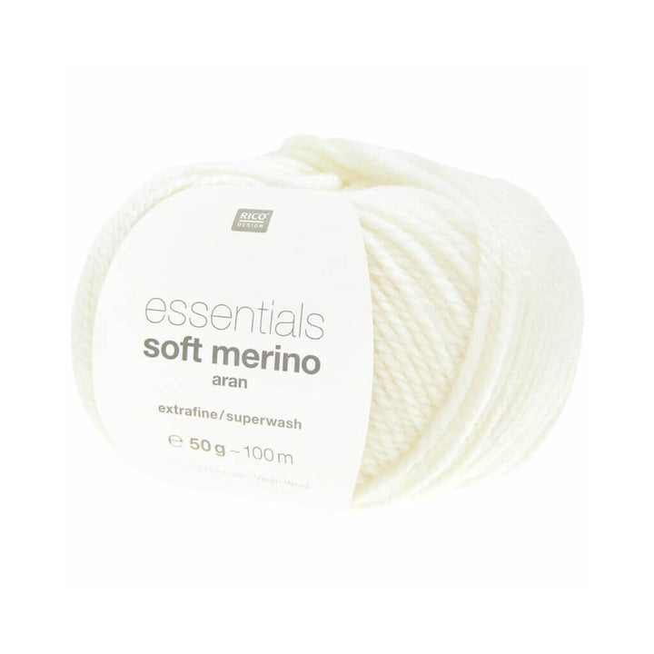 Rico Design 060 - Natur Rico Design Essentials Soft Merino Aran - 50g Lieblingsgarn