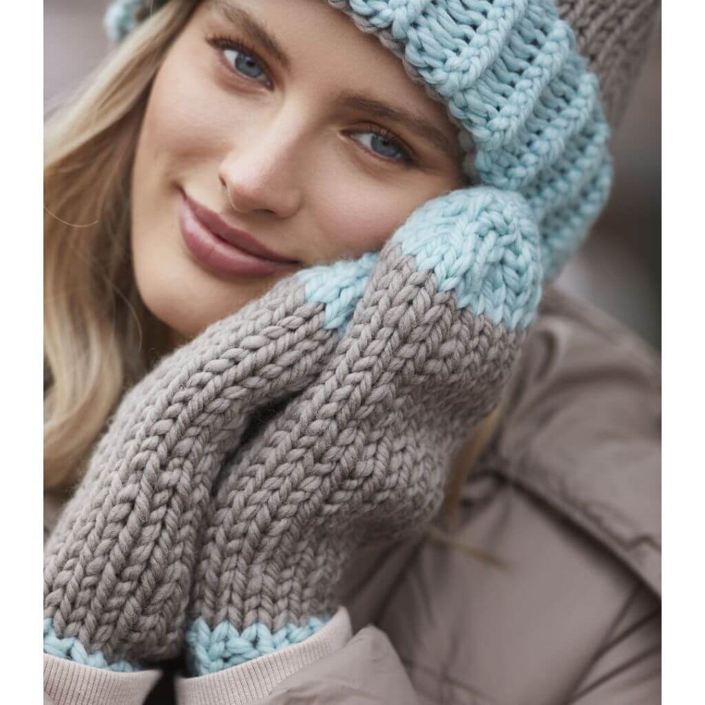 Rowan Big Wool gestreifte Fäustlinge - Rowan Quick Knits Lieblingsgarn
