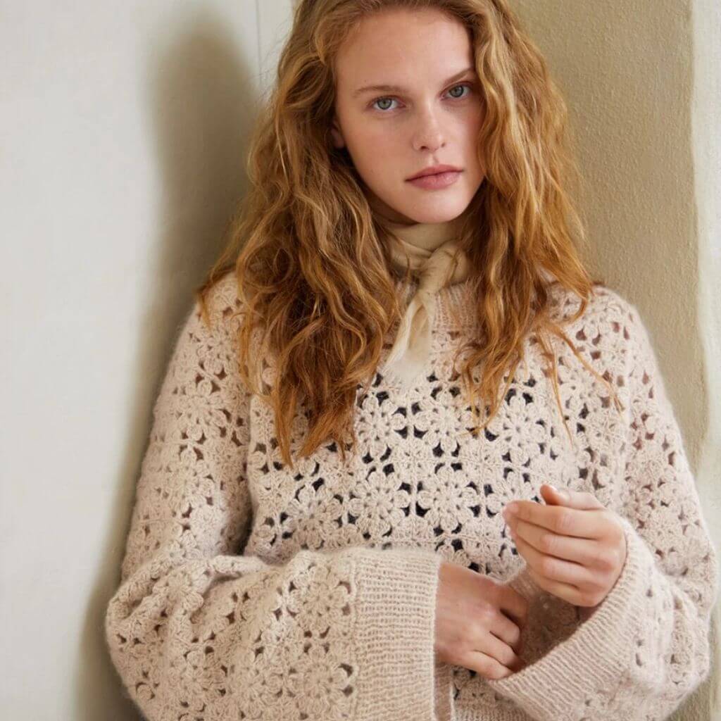 Sandnes Garn Damen Pullover Fleur Sweater Häkelanleitung - Sandnes Garn (Heft) Lieblingsgarn