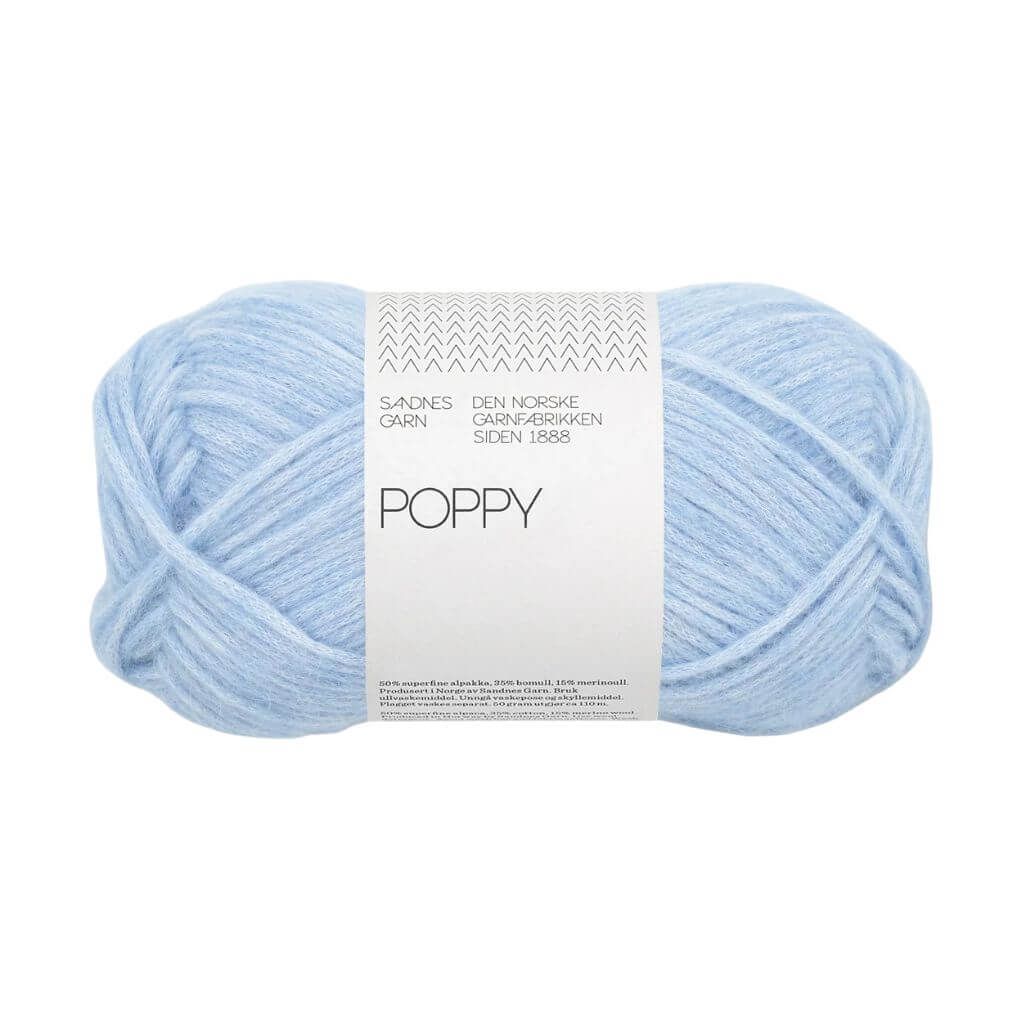 Sandnes Garn Poppy, Farbe 5812 brunnera blue – Alpaka, Baumwolle und Merino bei Lieblingsgarn