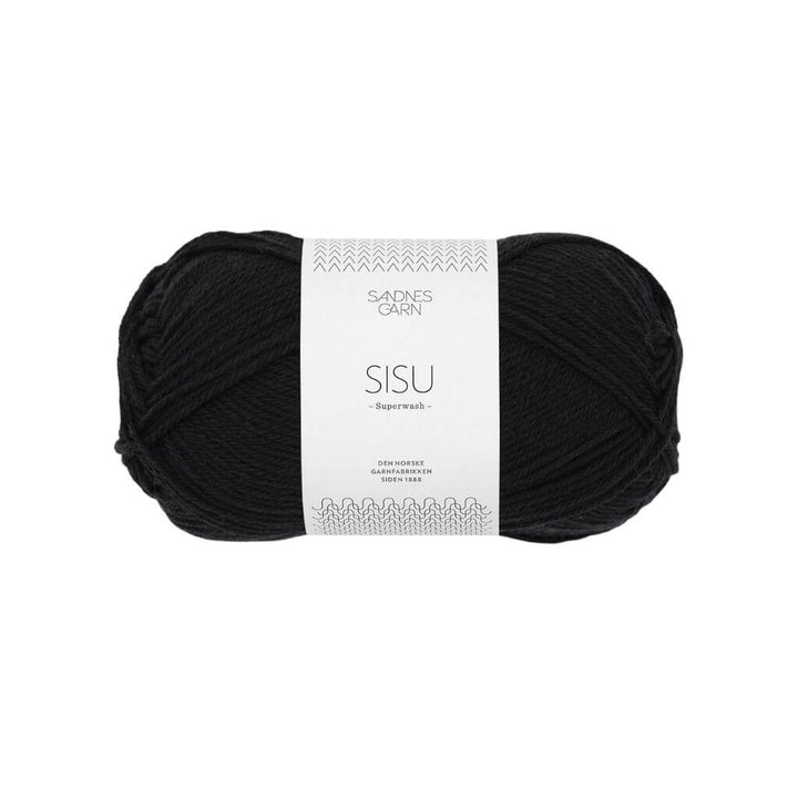 Sandnes Garn 1099 - Svart Sandnes Garn Sisu 50 g - Sockenwolle Superwash Lieblingsgarn