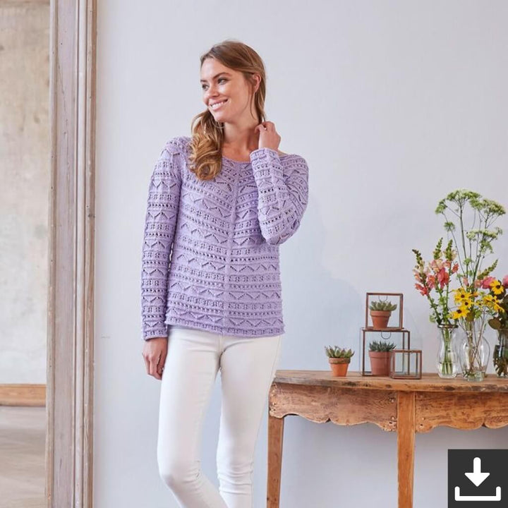 Schachenmayr Shirt im Ajourmuster Strickset - Schachenmayr (PDF) Lieblingsgarn