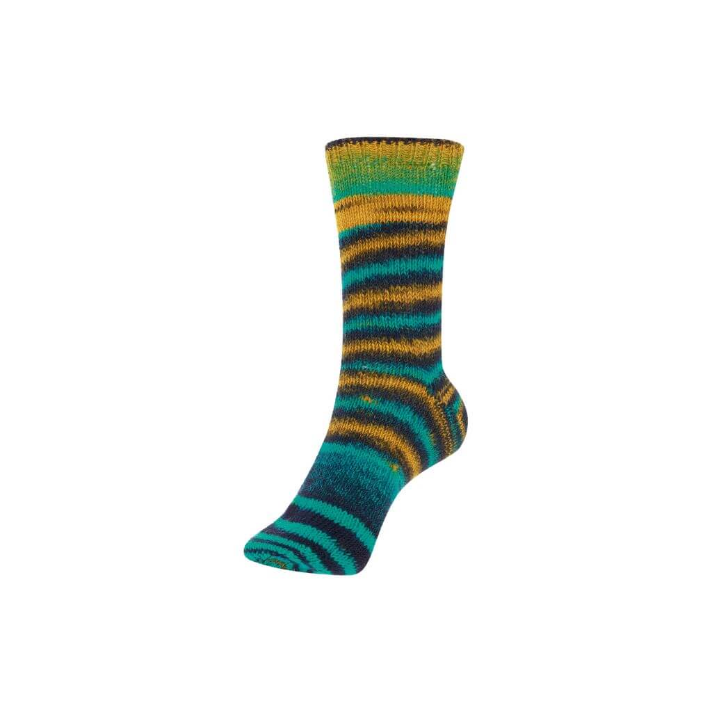 Schoeller + Stahl 01 - Smaragd-Gold Schoeller + Stahl Fortissima Funky Double Socks Lieblingsgarn