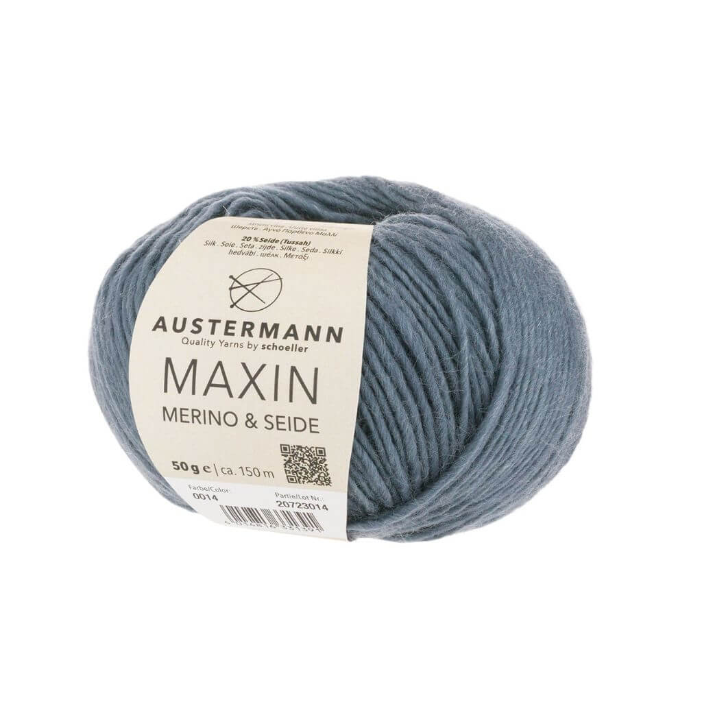 Austermann 14 - Grau Austermann Maxin Marino &amp; Seide 50g Lieblingsgarn