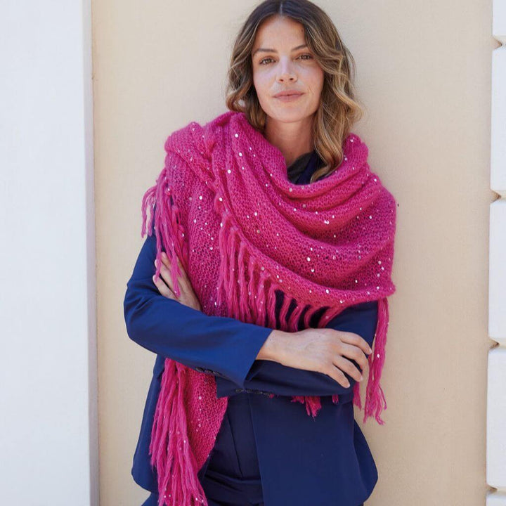 Katia Stola aus Silky Mohair Pailletes Strickanleitung – Produktansicht bei Lieblingsgarn