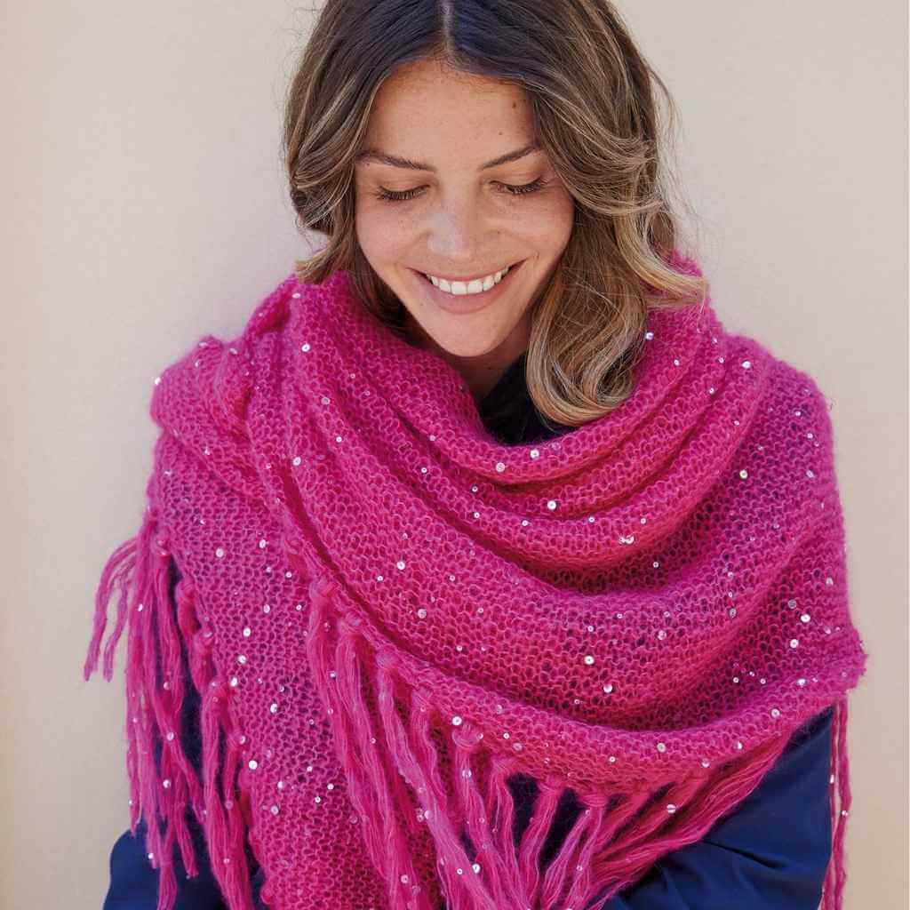 Katia Stola aus Silky Mohair Pailletes Strickanleitung – Bild 3 von 3 bei Lieblingsgarn