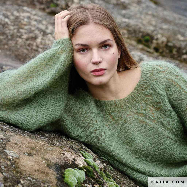 Lochmuster-Pullover Oversize Ingenua Strickanleitung - Katia (Heft)