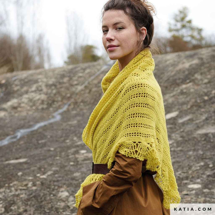 Lochmuster-Tuch Atenea Häkelanleitung - Katia (Heft)