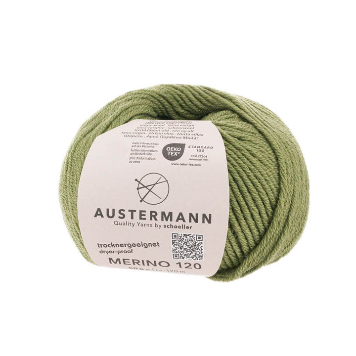 Austermann Merino 120, Farbe 170 Oliv – Merino und Schurwolle bei Lieblingsgarn