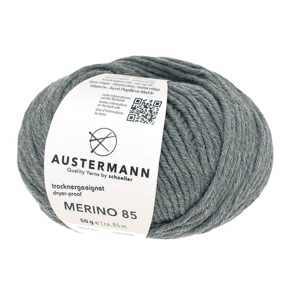 Austermann Merino 85, Farbe 60 Graumeliert – Merino und Schurwolle bei Lieblingsgarn
