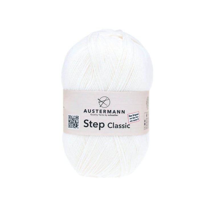 Austermann Step Classic, Farbe 1001 Weiß – Polyamid und Schurwolle bei Lieblingsgarn