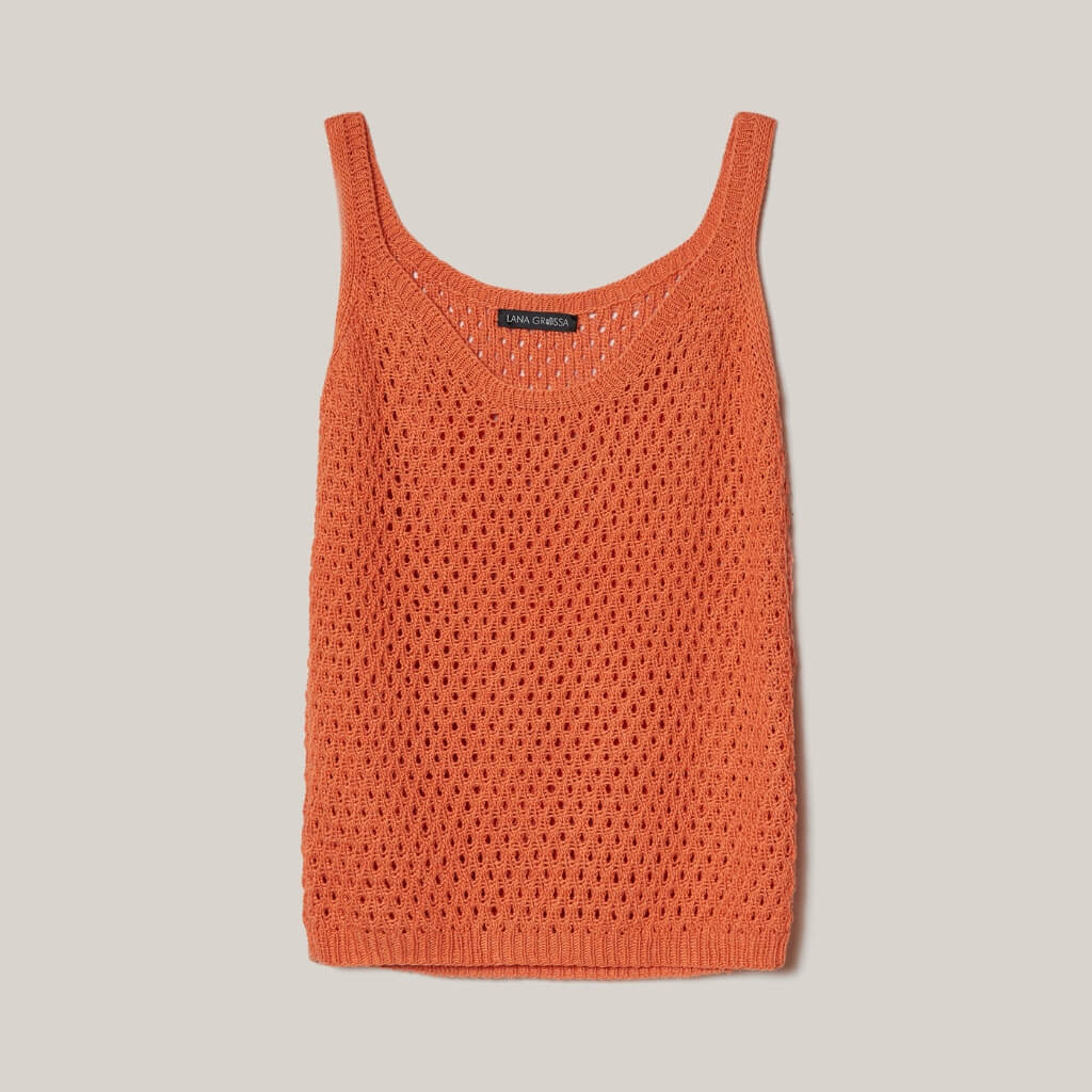 Lana Grossa Tanktop mit Netzmuster Strickanleitung - Lana Grossa (PDF) Lieblingsgarn