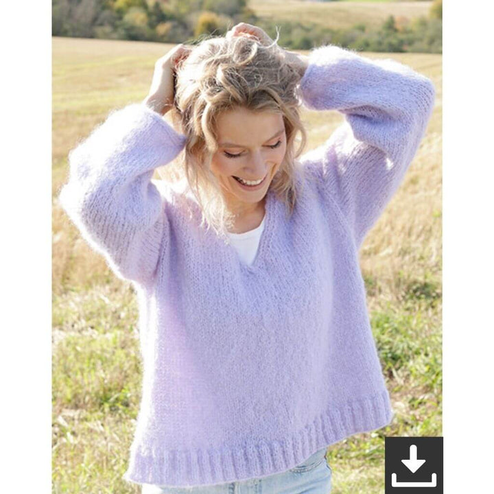 Drops Design Pattern Damen Pullover Spring Iris Strickanleitung - Drops (PDF) Lieblingsgarn