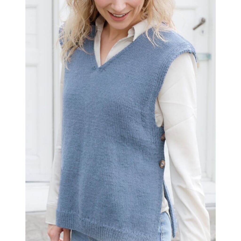 Drops Pullunder Steel Sky Vest Strickanleitung - Drops (PDF) Lieblingsgarn