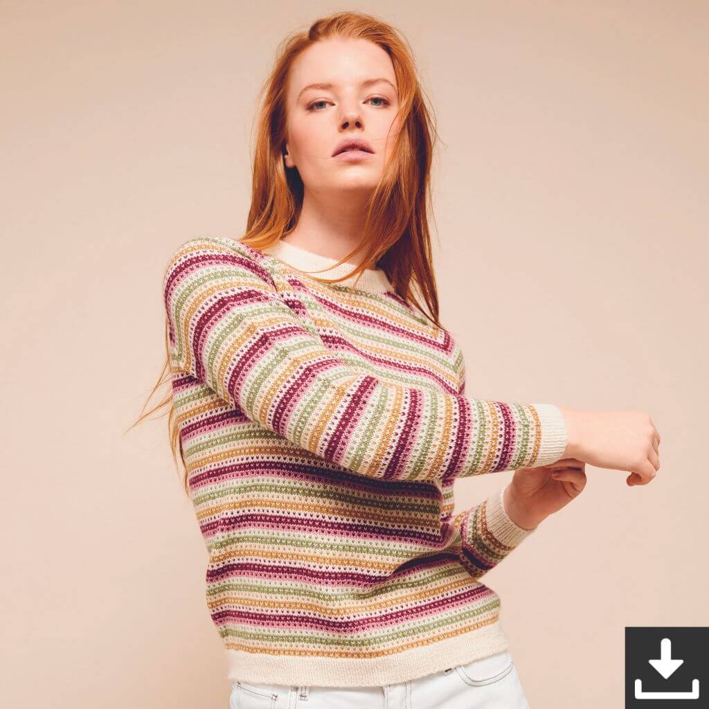 Sandnes Garn Damen Streifenpullover Strickanleitung - Sandnes Garn (PDF) Lieblingsgarn
